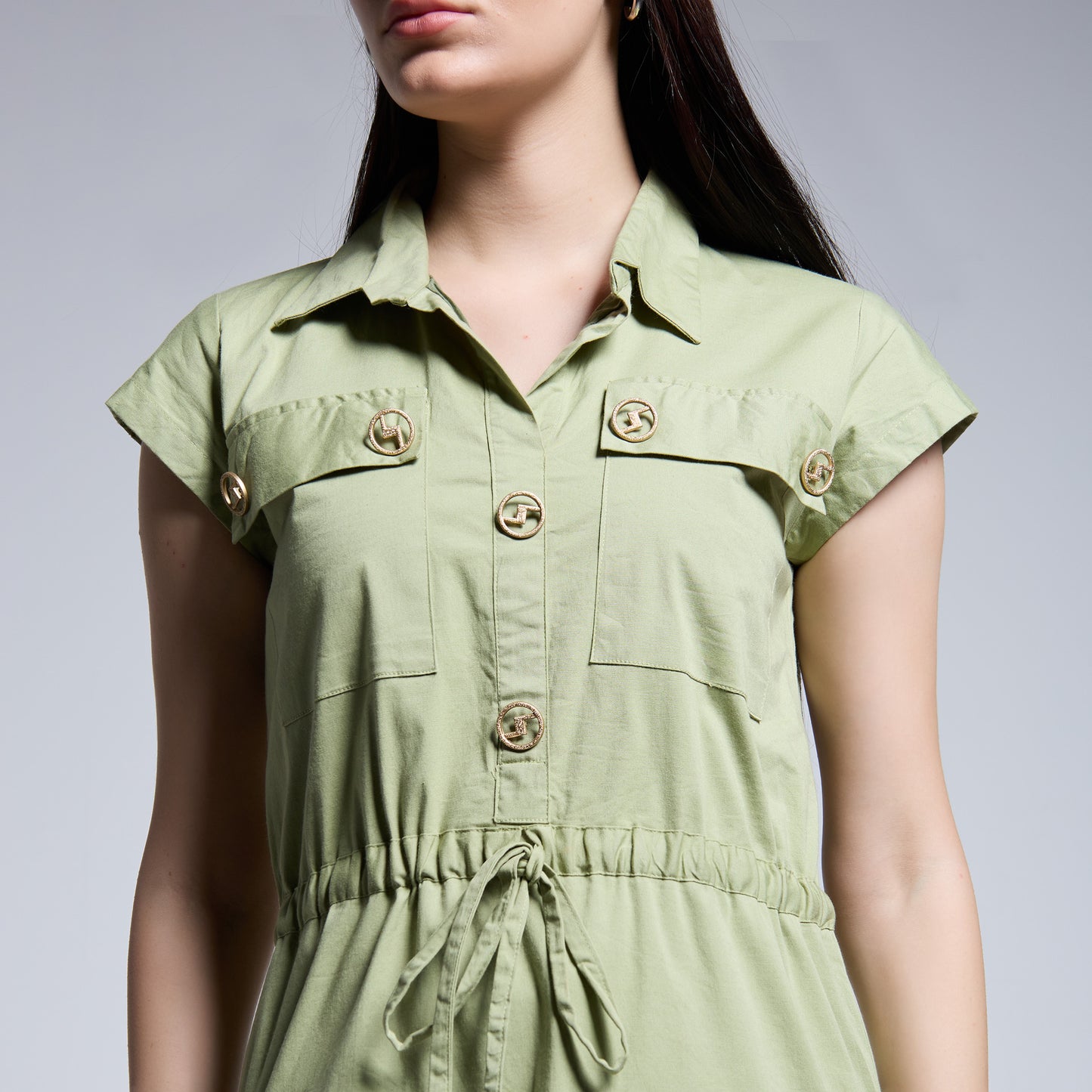 Lazy Utility Shirt Dress